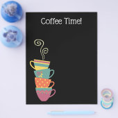 コーヒーマグのメニューフライヤーモダン、ブラック チラシ (シングル)