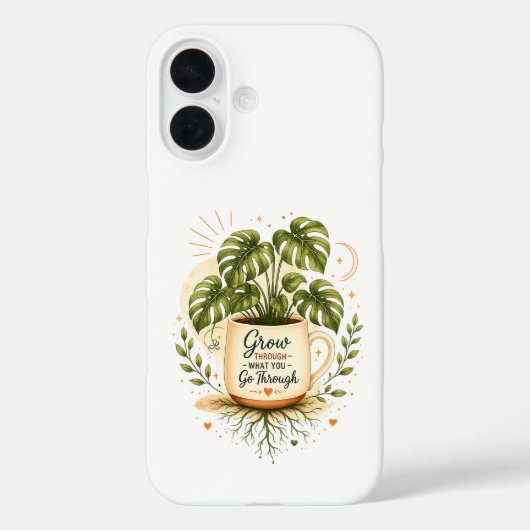 コーヒーマグのモンステラ観葉植物 | かわいいボタニカルデザイン Case-Mate iPhoneケース (裏面)