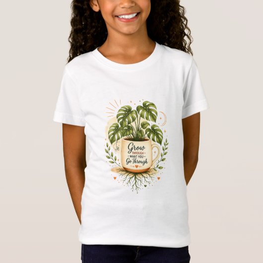 コーヒーマグのモンステラ | くつろぎボタニカル Tシャツ (正面)