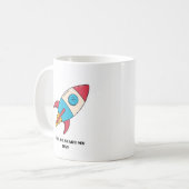 コーヒーマグのロケット燃料が一日を始める コーヒーマグカップ (正面左)