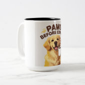 コーヒーマグの前の足 ツートーンマグカップ (正面左)