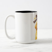 コーヒーマグの前の足 ツートーンマグカップ (左)