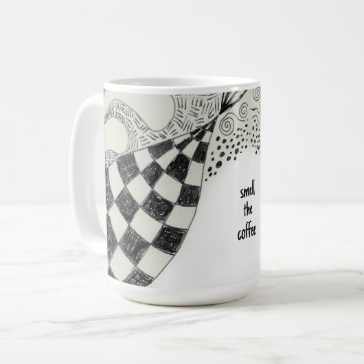 コーヒーマグの匂いを嗅ぐ コーヒーマグカップ (正面左)