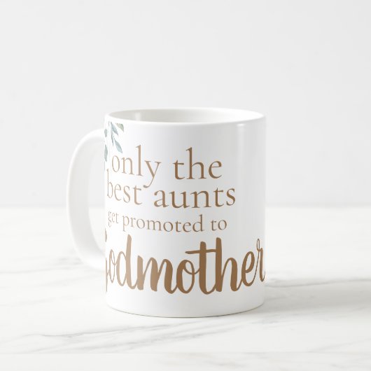 コーヒーマグの名付きのゴッドマザーの叔母 コーヒーマグカップ (正面左)