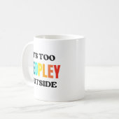 コーヒーマグの外は人が多すぎる、内向性マグ コーヒーマグカップ (正面左)