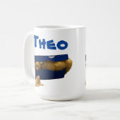 コーヒーマグの箱に猫と名前 コーヒーマグカップ (正面左)