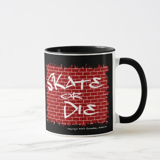 コーヒーマグをスケートするか死ぬ マグカップ (右)