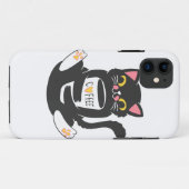 コーヒーマグを抱く猫 – 背景コロを選択 Case-Mate iPhoneケース (裏面(横))
