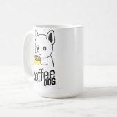 コーヒーマグを持っている犬はコーヒードッグと言う コーヒーマグカップ (正面左)