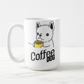 コーヒーマグを持っている犬はコーヒードッグと言う コーヒーマグカップ (左)