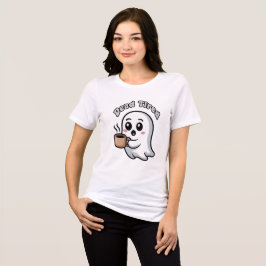 コーヒーマグを持つ愛らしい疲れた幽霊 トライブレンドＴシャツ