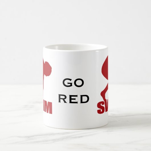 コーヒーマグを赤く泳ぐ コーヒーマグカップ (中央)