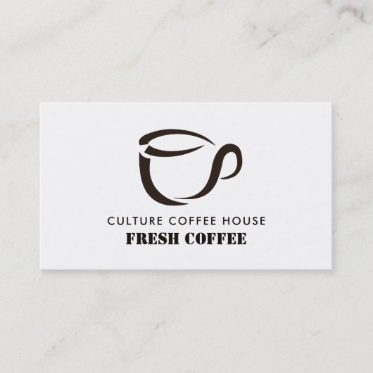 コーヒーマグアイコン、バリスタ、カフェ、コーヒーハウス 名刺 (正面)