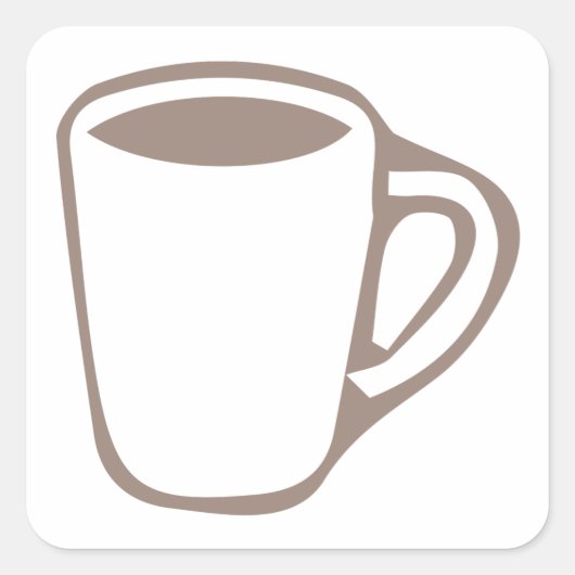 コーヒーマグイラストレーション スクエアシール (正面)
