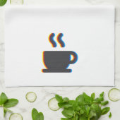コーヒーマググリッチ キッチンタオル (折り畳み)