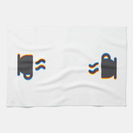 コーヒーマググリッチ キッチンタオル