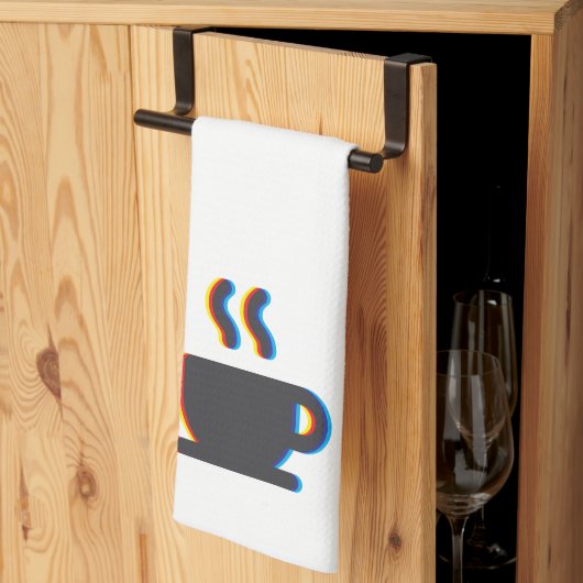コーヒーマググリッチ キッチンタオル (三つ折り)
