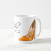 コーヒーマグシンデレラオレンジシューズ引用文ティーカップ コーヒーマグカップ (正面右)