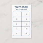 コーヒーマグパターンピンクブルーカフェかわいい10 ロイヤリティカード (正面)