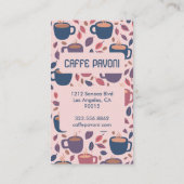 コーヒーマグパターンピンクブルーカフェかわいい10 ロイヤリティカード (裏面)