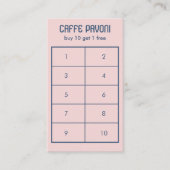 コーヒーマグパターンピンクブルーカフェかわいい10 ロイヤリティカード (正面)