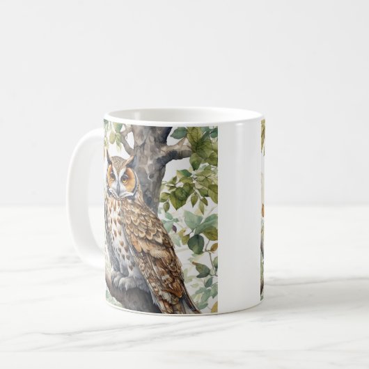 コーヒーマグフクロウデザイン コーヒーマグカップ (正面左)