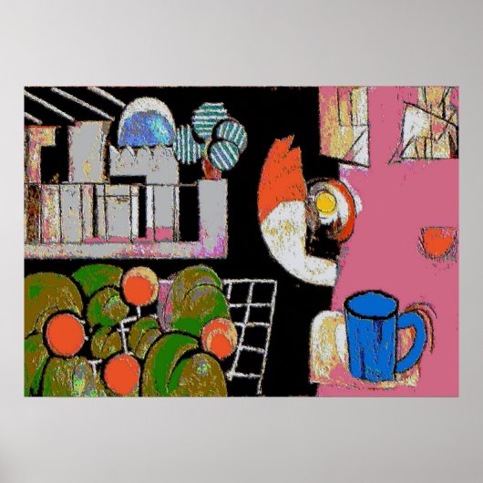 コーヒーマグブルーマティススタイル ポスター (正面)