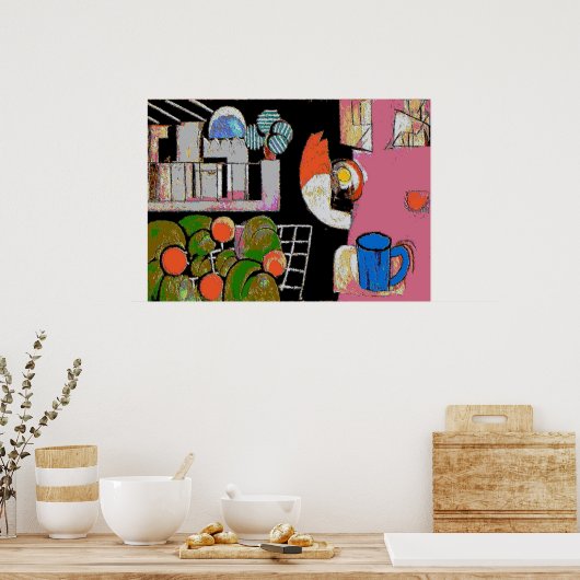 コーヒーマグブルーマティススタイル ポスター (キッチン)