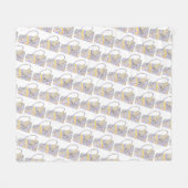 コーヒーマグワードアート フリースブランケット (正面(横))