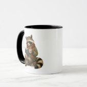 コーヒーマグ付きのあったかアライグマの本読みデザイン マグカップ (正面左)