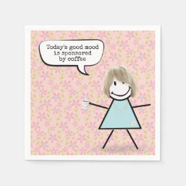 コーヒーマグ付きのスティックガール スタンダードカクテルナプキン