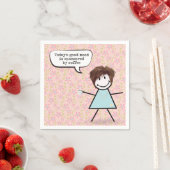 コーヒーマグ付きのスティックガール スタンダードカクテルナプキン (インサイチュ)