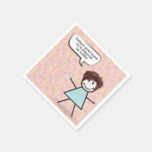 コーヒーマグ付きのスティックガール スタンダードカクテルナプキン (角)