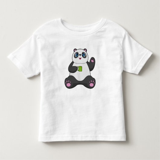 コーヒーマグ付きパンダ トドラーTシャツ (正面)