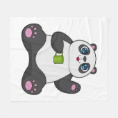 コーヒーマグ付きパンダ フリースブランケット (正面(横))