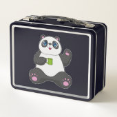 コーヒーマグ付きパンダ メタルランチボックス (裏面)