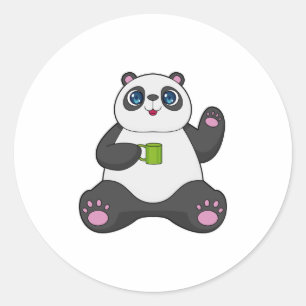 コーヒーマグ付きパンダ ラウンドシール