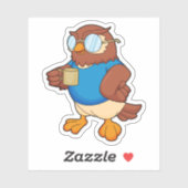 コーヒーマグ付きフクロウ シール (シート)