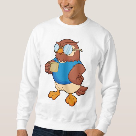 コーヒーマグ付きフクロウ スウェットシャツ (正面)