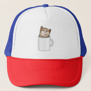 コーヒーマグ付き猫 キャップ