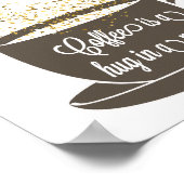 コーヒーマグ引用文アートブラウンホワイトユーモア ポスター (角)