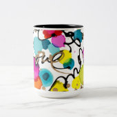 コーヒーマグ愛あなたを取り巻く ツートーンマグカップ (中央)