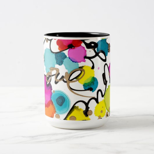 コーヒーマグ愛あなたを取り巻く ツートーンマグカップ (中央)