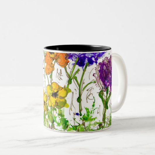 コーヒーマグ絵を描ロビチュードソウル「ピースガーデン」 ツートーンマグカップ (正面右)