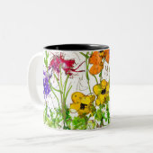 コーヒーマグ絵を描ロビチュードソウル「ピースガーデン」 ツートーンマグカップ (正面左)