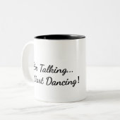 コーヒーマグ話ストップし始め踊り ツートーンマグカップ (正面左)