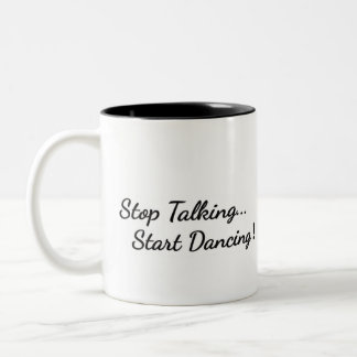 コーヒーマグ話ストップし始め踊り ツートーンマグカップ