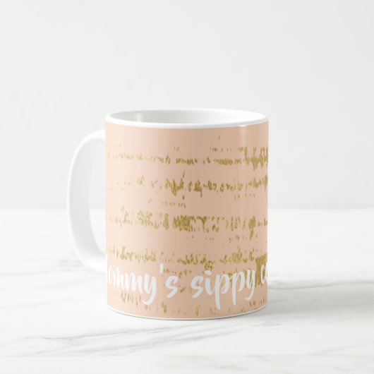 コーヒーマグ「クラシック金ゴールド/ピンクママのシッピーカップ」 コーヒーマグカップ (正面左)