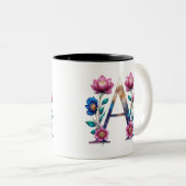 コーヒーマグ – フローラデザイン ツートーンマグカップ (正面右)