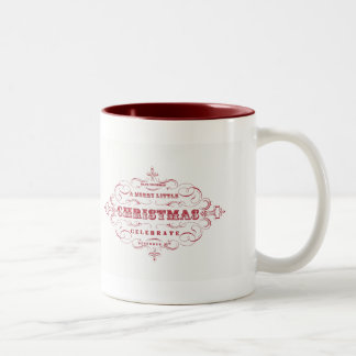 コーヒーマグ…リトルメリークリスマス赤と白 ツートーンマグカップ